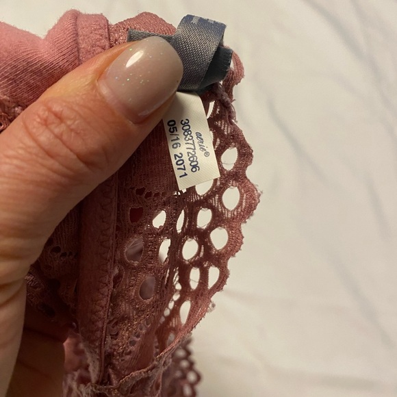💚 Aerie | Lace Bralette Sports Bra - Small - Dusty Rose - Picture 6 of 6